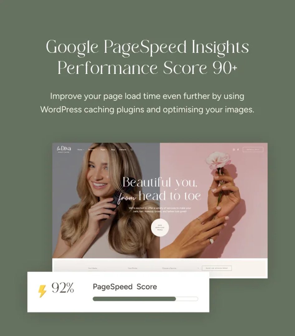 La Diva - Beauty Salon & Spa WordPress Theme - Performance Score 90+ | CMSMasters studio