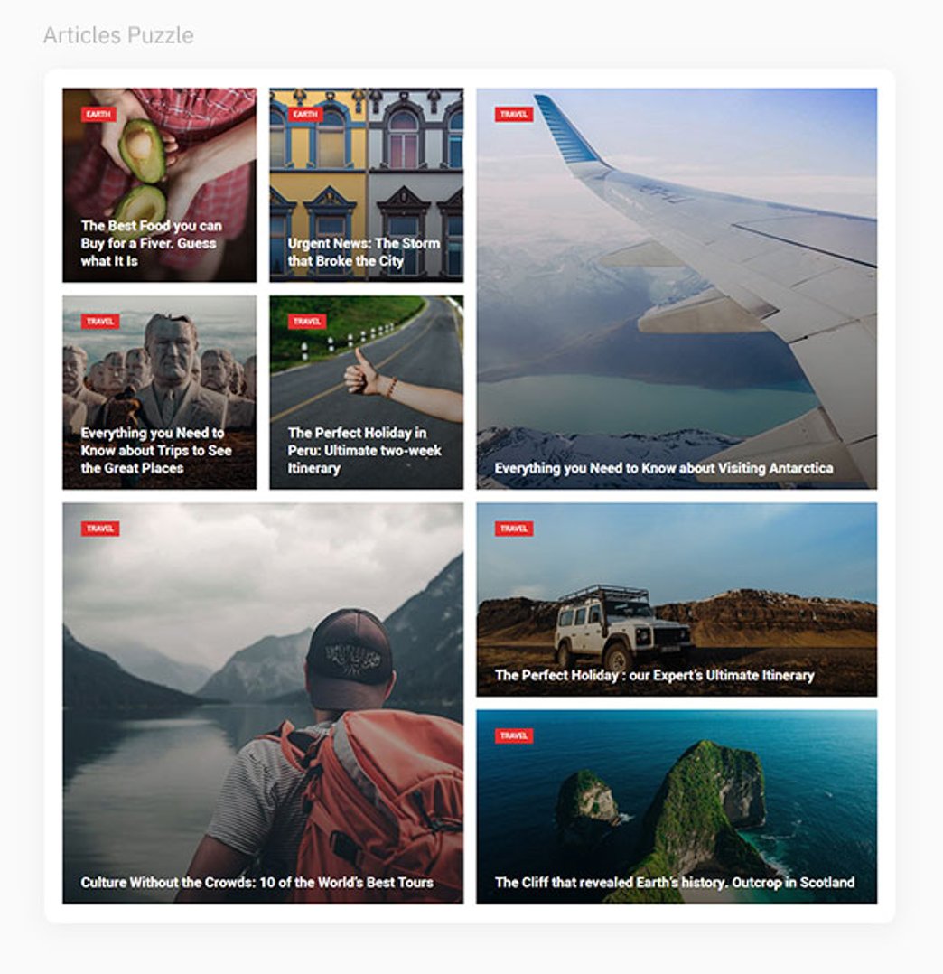 Magazilla – News and Magazine WordPress Theme - Article Styles - Articles Puzzle | Cmsmasters studio