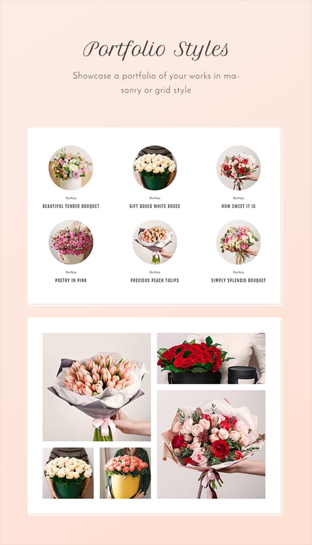 Flower Shop - Decoration Store and Floristic WordPress Theme - Portfolio Styles