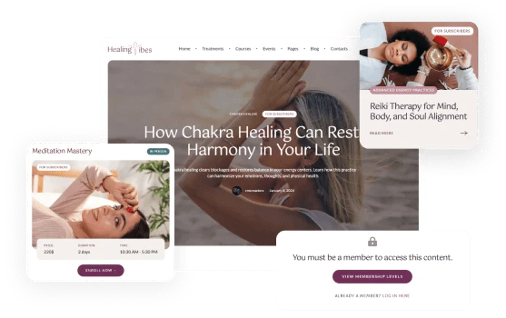 Healing Vibes – Reiki Massage, Yoga & Meditation WordPress Theme - Paid Memberships Pro Plugin | CMSMasters studio