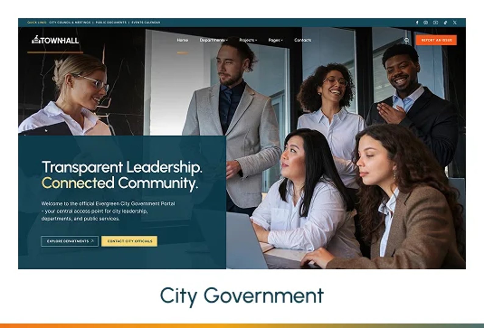 Town Hall - Municipal Portal & Local City Government WordPress Theme - City Government | CMSMasters studio