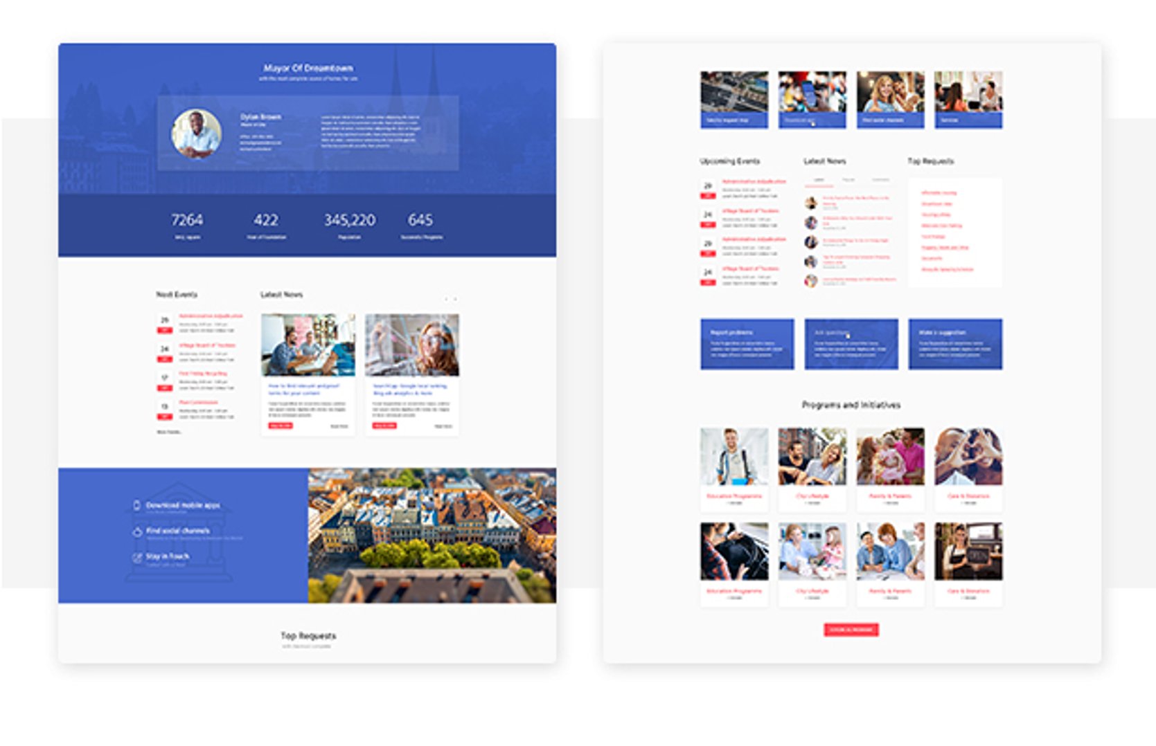 Dream City - Town Portal & Government Municipal WordPress Theme - Homepage Layouts