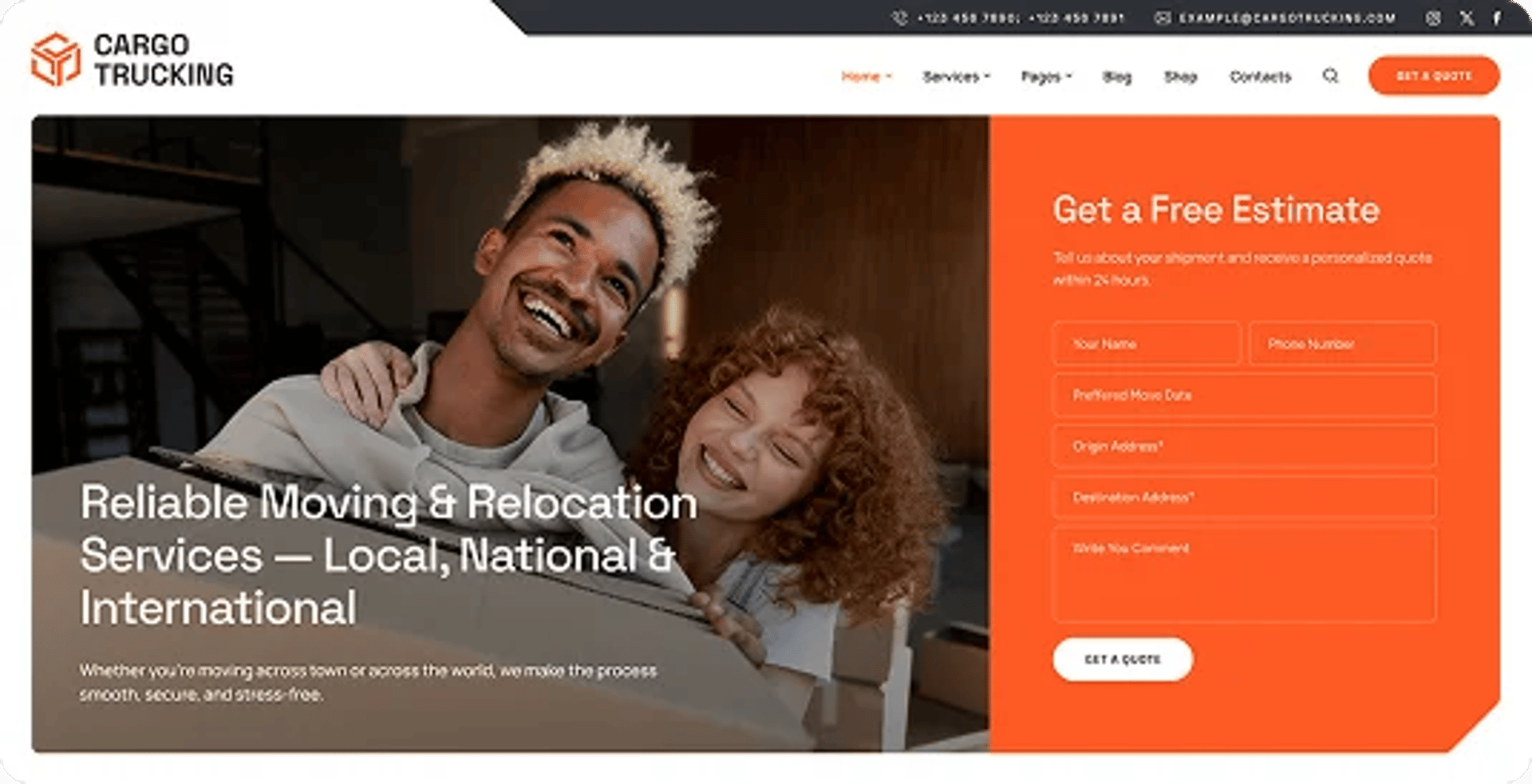 Cargo Trucking - Transportation Services & Logistics WordPress Theme - Moving & Relocation | CMSMasters studio