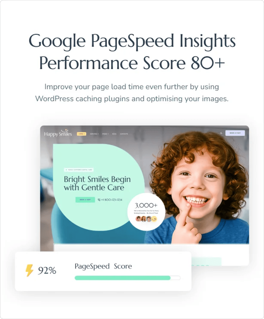 Happy Smiles - Pediatric Dental Clinic & Dentist WordPress Theme - Performance Score 90+ | CMSMasters studio