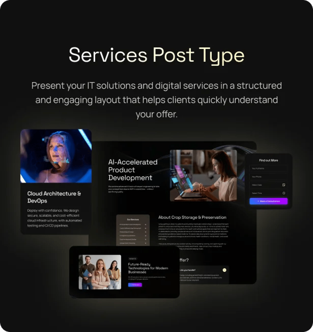 Softy Solutions - IT Services & Digital Agency WordPress Theme - Services Post Type | CMSMasters studio