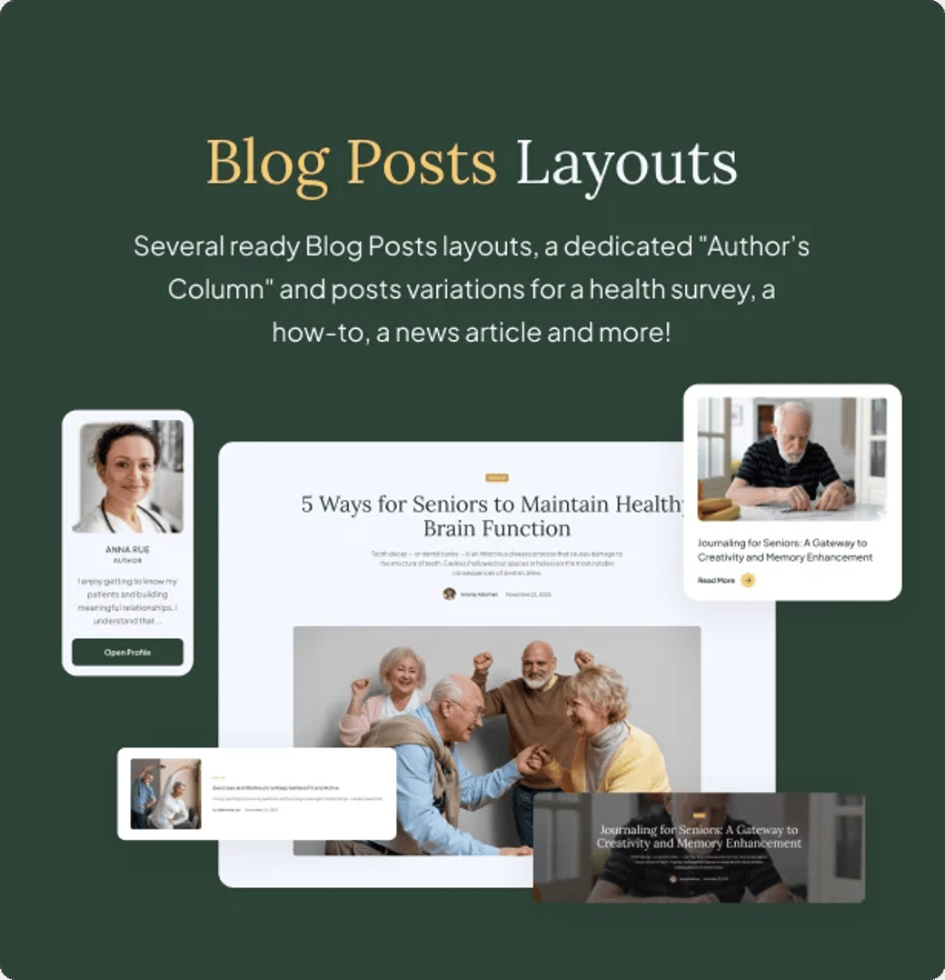 Harmony Care - Private Nursing Home WordPress Theme - Blog Posts Layouts | CMSMasters studio