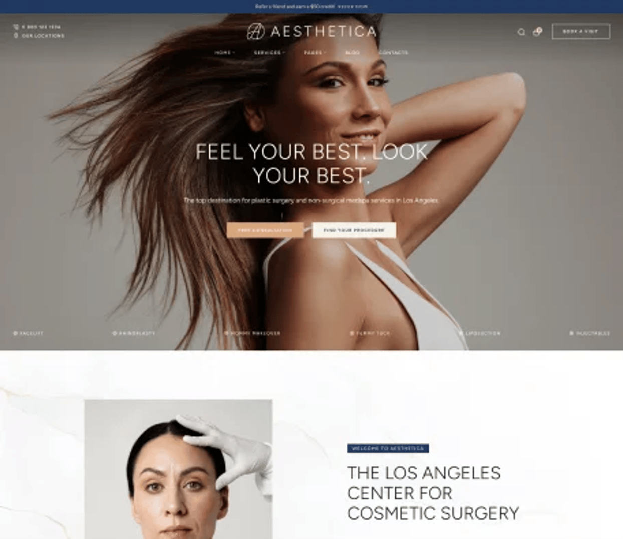 Aesthetica - Plastic Surgery & Beauty Clinic WordPress Theme - Light Demo - Cosmetic Surgery | CMSMasters studio