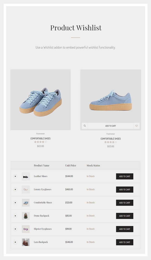 Accessories Shop – Online Store, WooCommerce & Shopping WordPress Theme - Product Wishlist