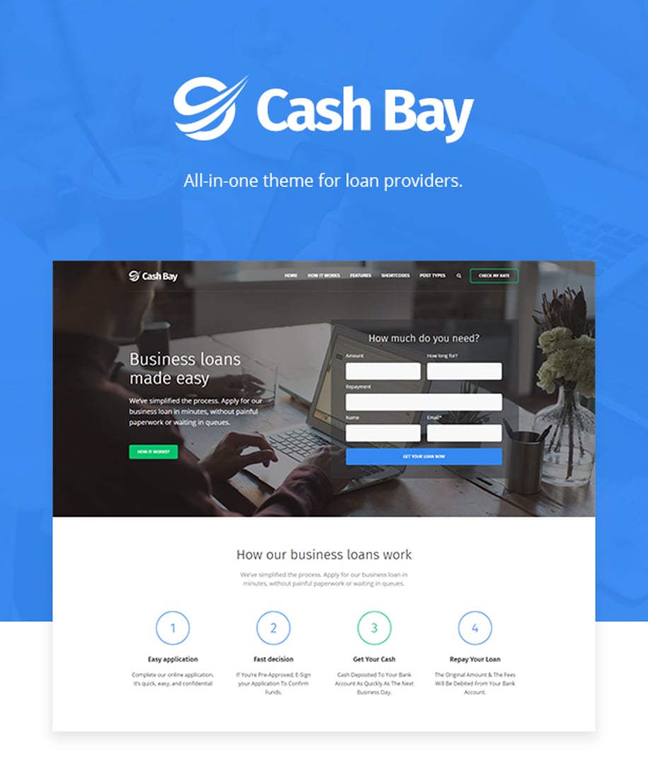 Cash Bay - Banking and Payday Loans WordPress Theme