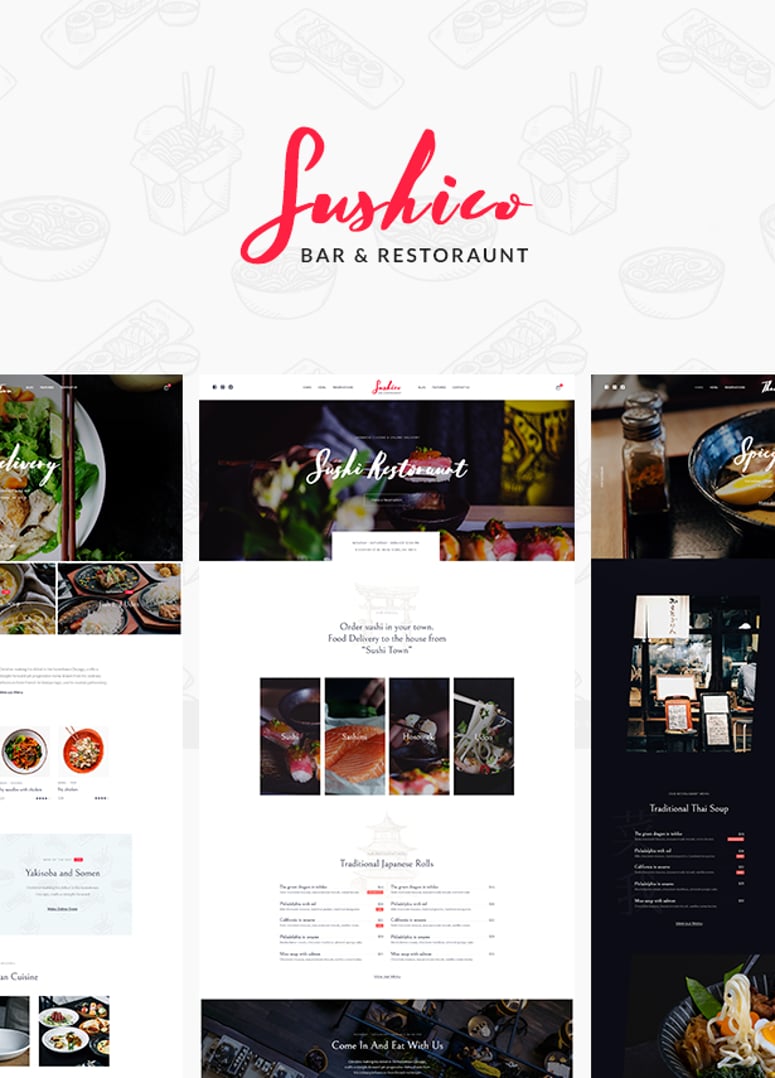 Sushico - Sushi and Asian Food Restaurant WordPress Theme | cmsmasters studio