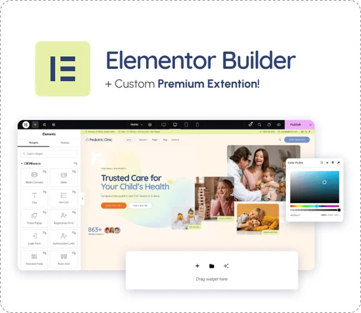 Pediatric Clinic - Children’s & Family Doctor Medical WordPress Theme - Elementor Builder | CMSMasters studio