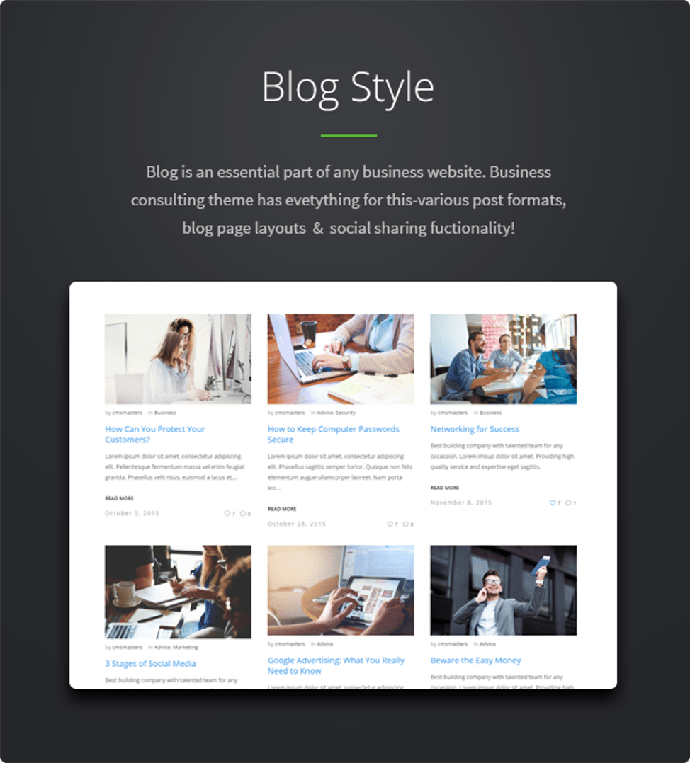 Business Consulting - WordPress Theme for Personal Coaching, Motivation and Training - Blog Style