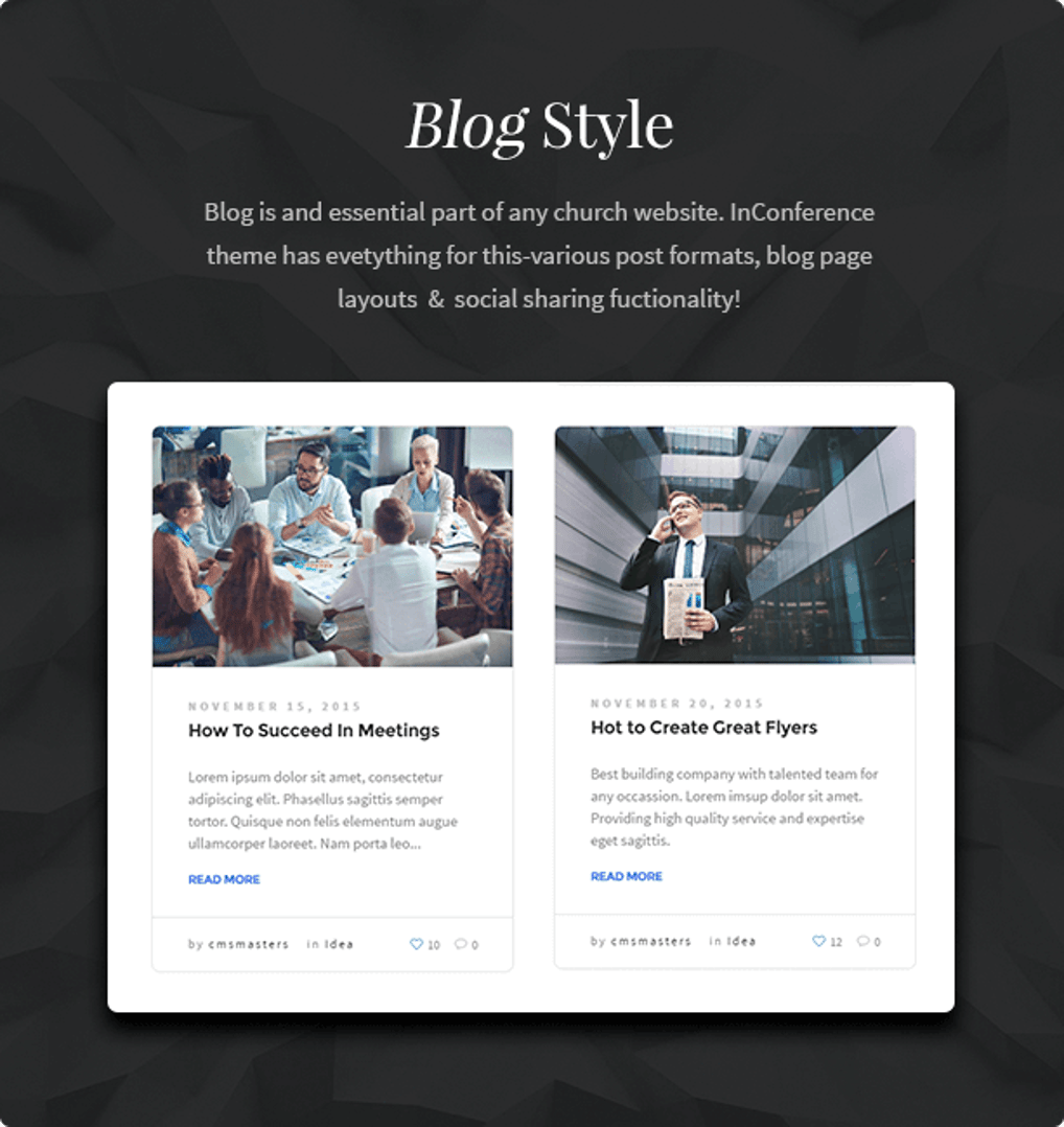 In Conference WordPress Theme - Blog Style