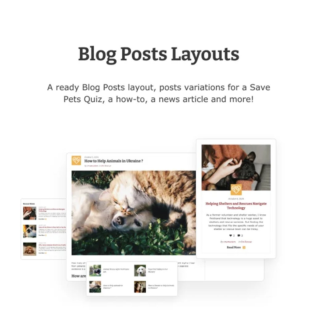 Pet Rescue - Animals and Shelter Charity WP Theme - Blog Posts Layouts | CMSMasters studio