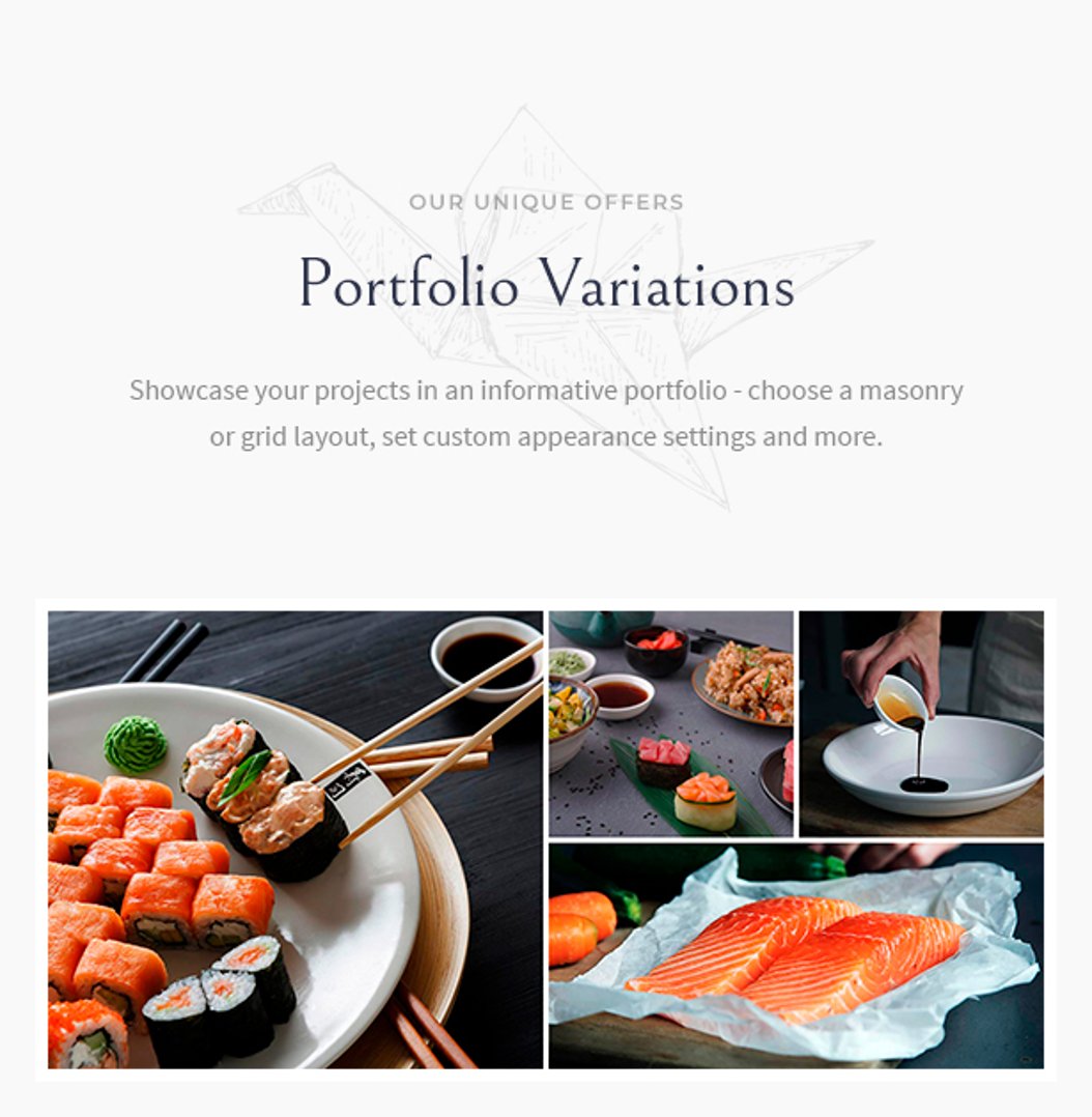 Sushico - Sushi and Asian Food Restaurant WordPress Theme - Portfolio Variations | cmsmasters studio