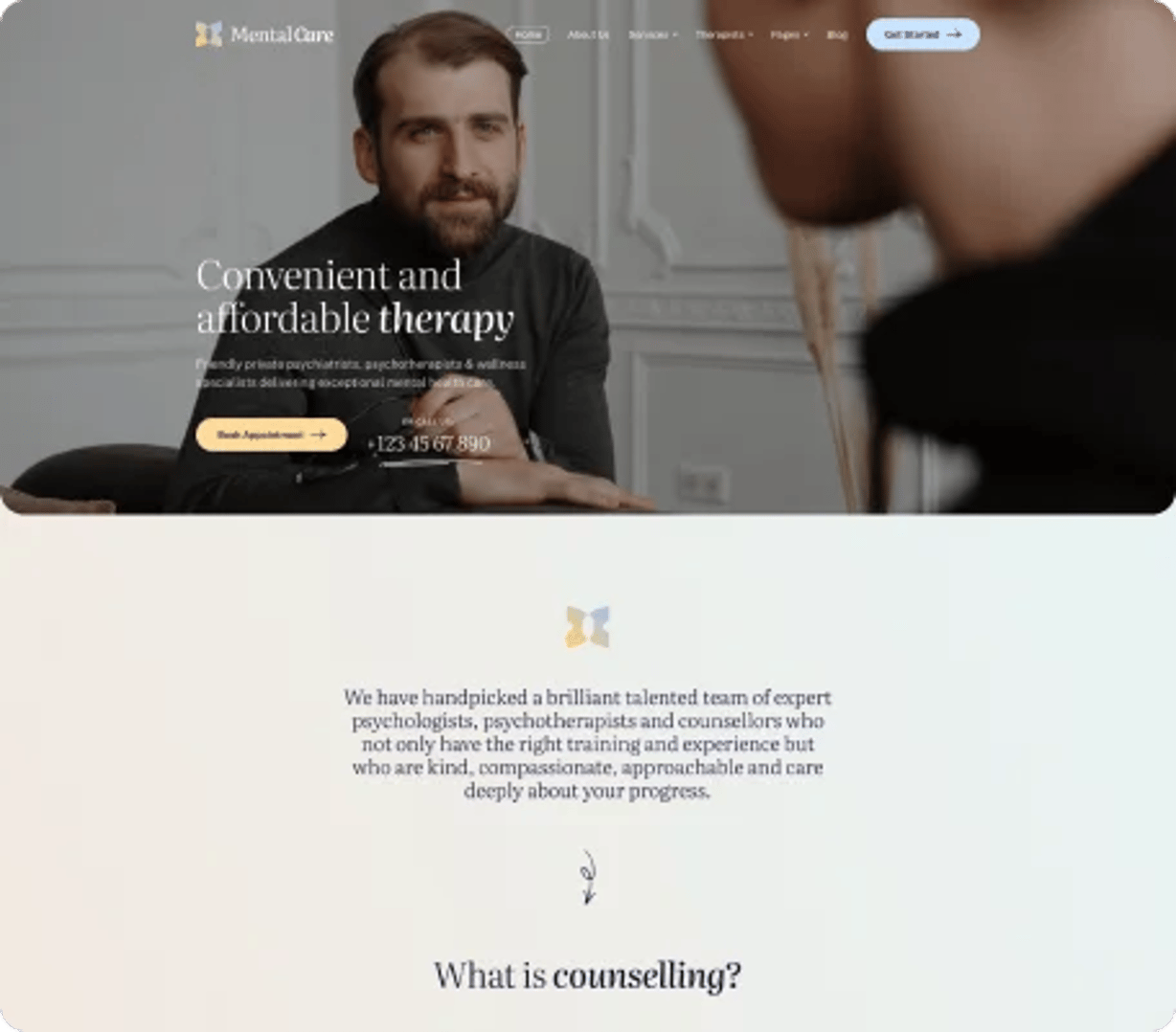 Mental Care - Therapy & Counseling Psychologist WordPress Theme - Psychiatry & Therapy Office | CMSMasters studio