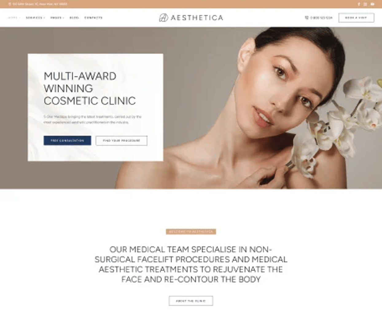 Aesthetica - Plastic Surgery & Beauty Clinic WordPress Theme - Light Demo - Beauty & Cosmetology Clinic | CMSMasters studio