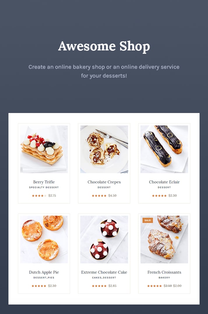 Le Cafe – Bakery Shop & Cafe WordPress Theme - Awesome Shop