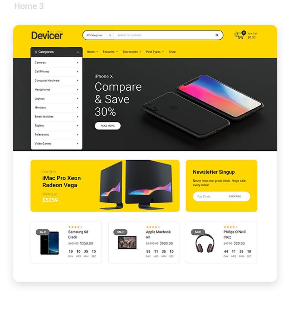 Devicer - Electronics, Mobile & Tech Store WordPress Theme - Home 3