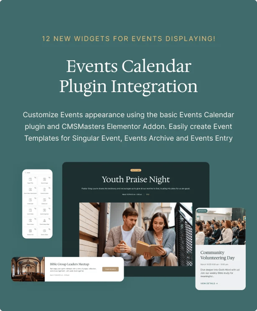 Parish Church - Religion & Charity WordPress Theme - Events Calendar Plugin Integration | CMSMasters studio