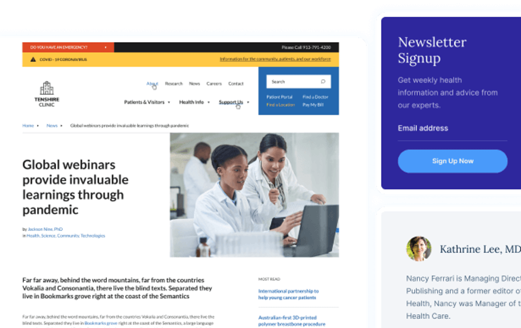 InClinic WordPress Theme - Blog Posts Variations