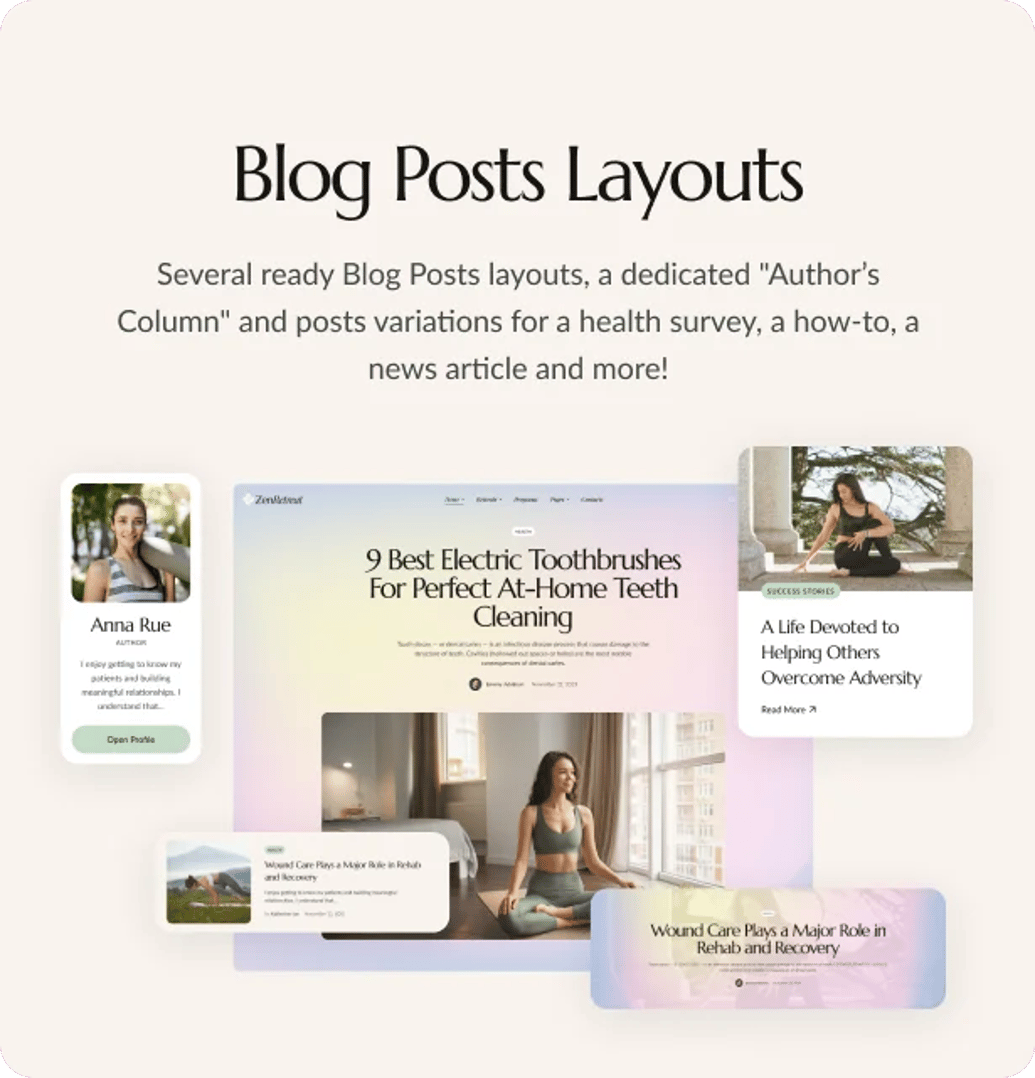 Zen Retreat - Wellness Resort & Yoga WordPress Theme - Blog Posts Layouts | CMSMasters studio