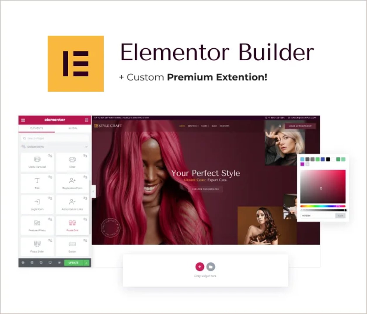 Style Craft - Hairdresser & Hair Salon WordPress Theme - Elementor Builder | CMSMasters studio