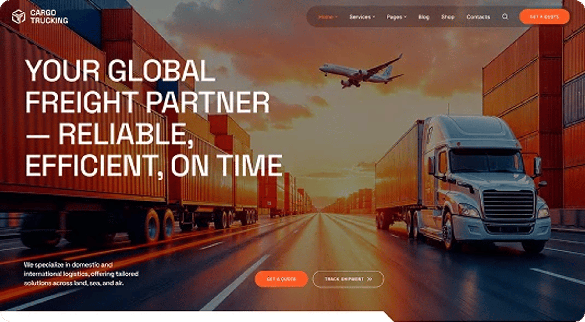 Cargo Trucking - Transportation Services & Logistics WordPress Theme - Freight & Cargo Service | CMSMasters studio