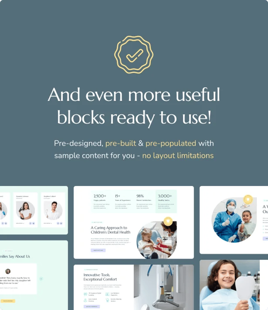 Happy Smiles - Pediatric Dental Clinic & Dentist WordPress Theme - Useful Blocks | CMSMasters studio