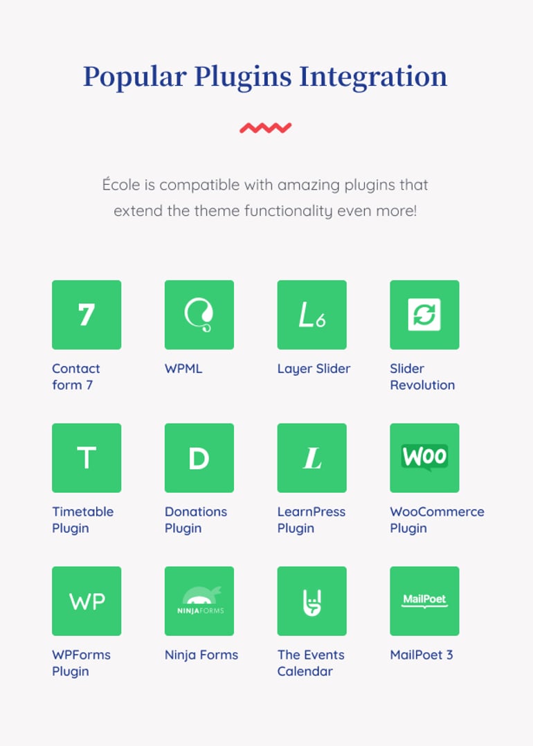Ecole - Education & School WordPress Theme - Popular Plugins Integration | cmsmasters studio