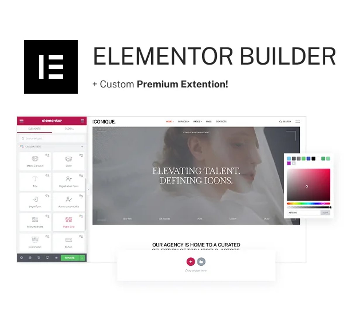 Iconique - Fashion Model Agency WordPress Theme - Elementor Builder | CMSMasters studio