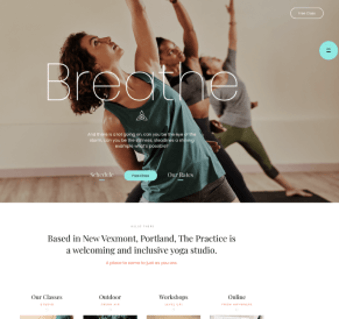 Prana Yoga WordPress Theme - Tadasana Demo