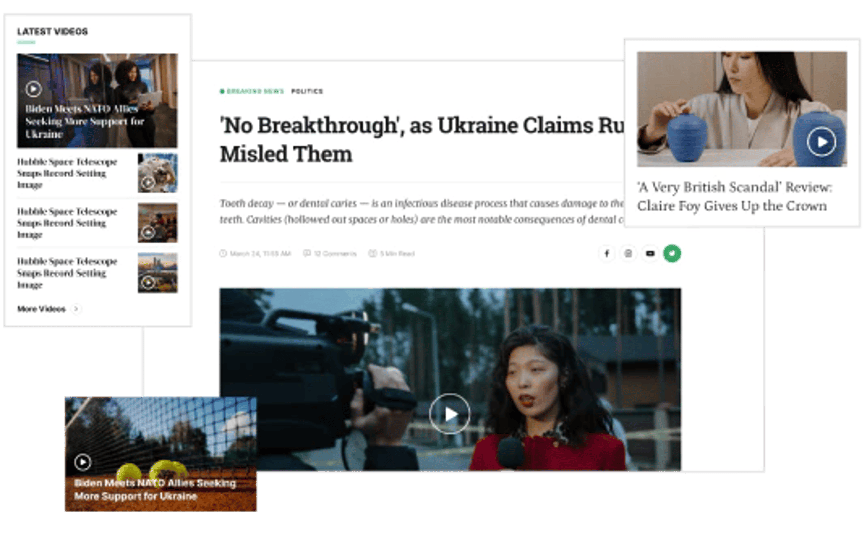 The Reporter - Newspaper Editorial WordPress Theme - Video Posts Layouts | Cmsmasters studio