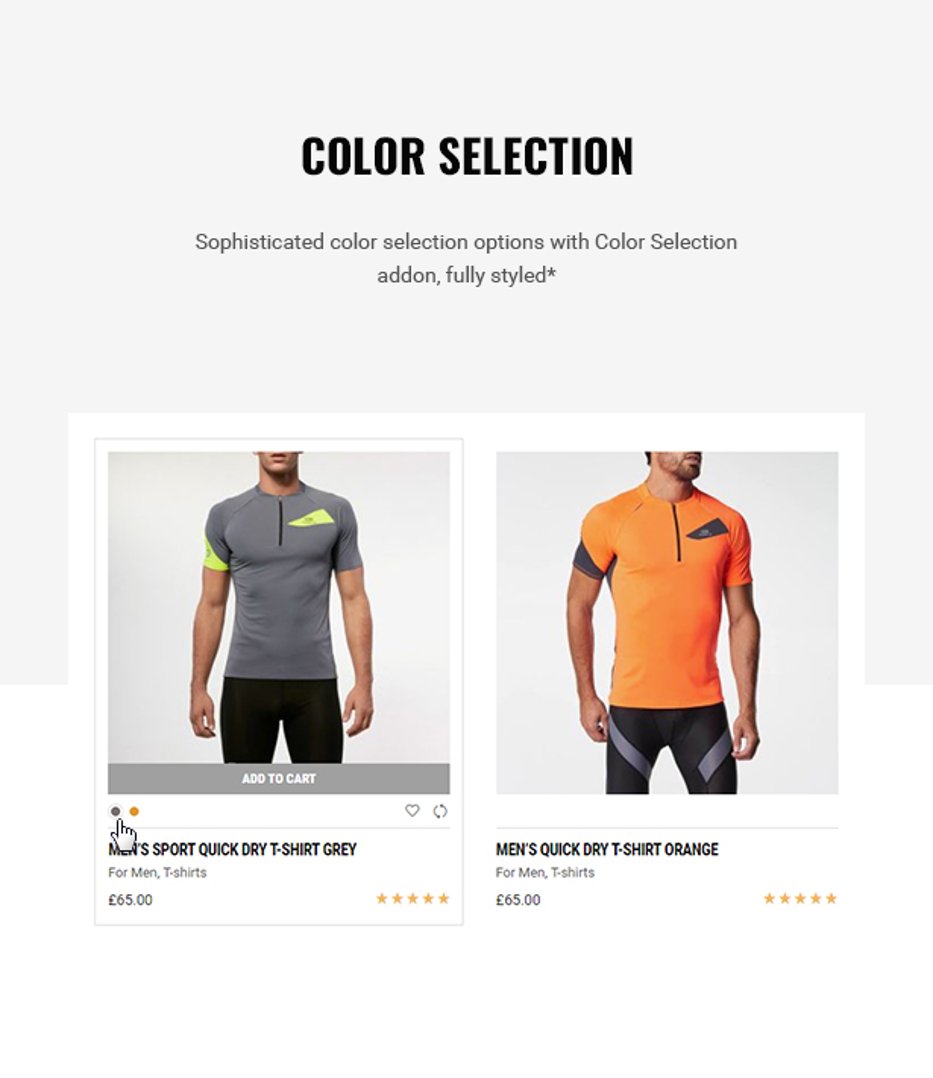 Sports Store- WooCommerce WordPress Theme - Color Selection