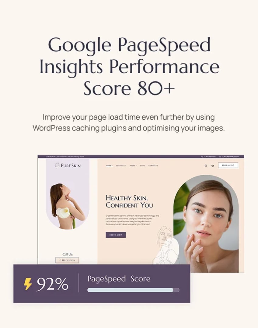 Pure Skin - Dermatology Clinic & Cosmetology WordPress Theme - Performance Score 90+ | CMSMasters studio