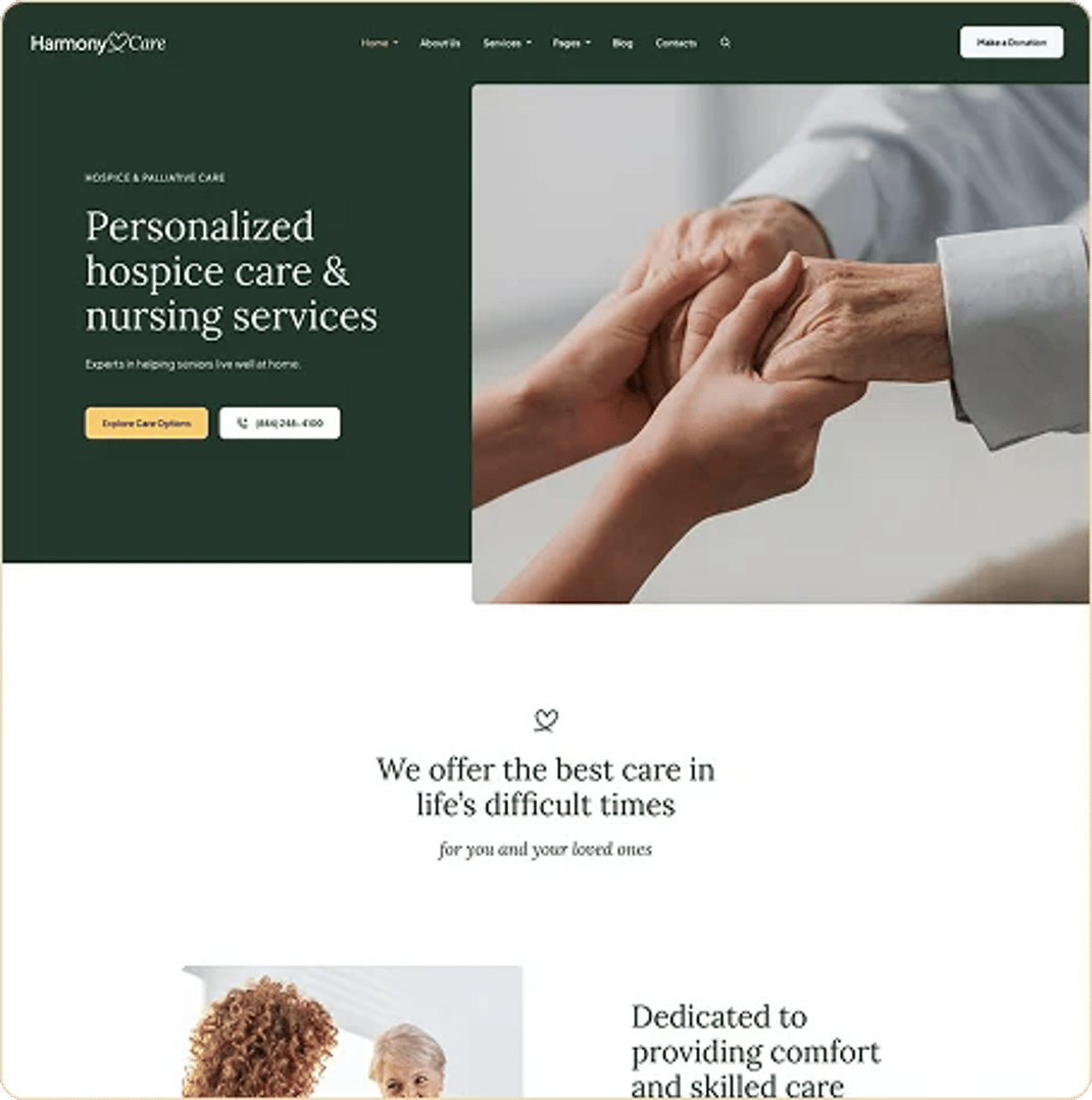 Harmony Care - Private Nursing Home WordPress Theme - Hospice Care Providers | CMSMasters studio