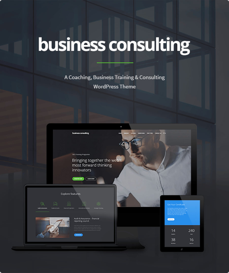 Business Consulting - WordPress Theme for Personal Coaching, Motivation and Training