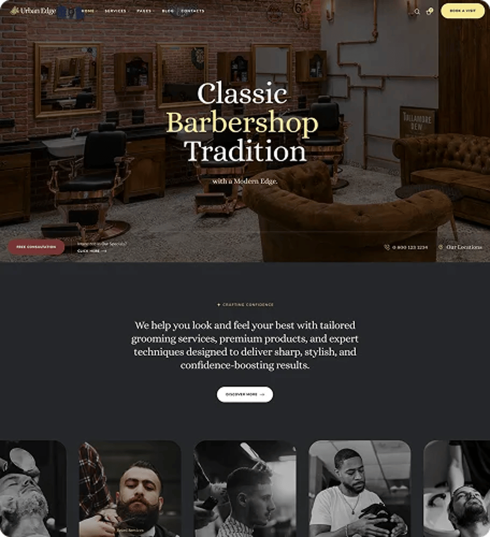 Urban Edge - Barbershop & Tattoo Studio WordPress Theme - Dark Demo - Barbershop | CMSMasters studio