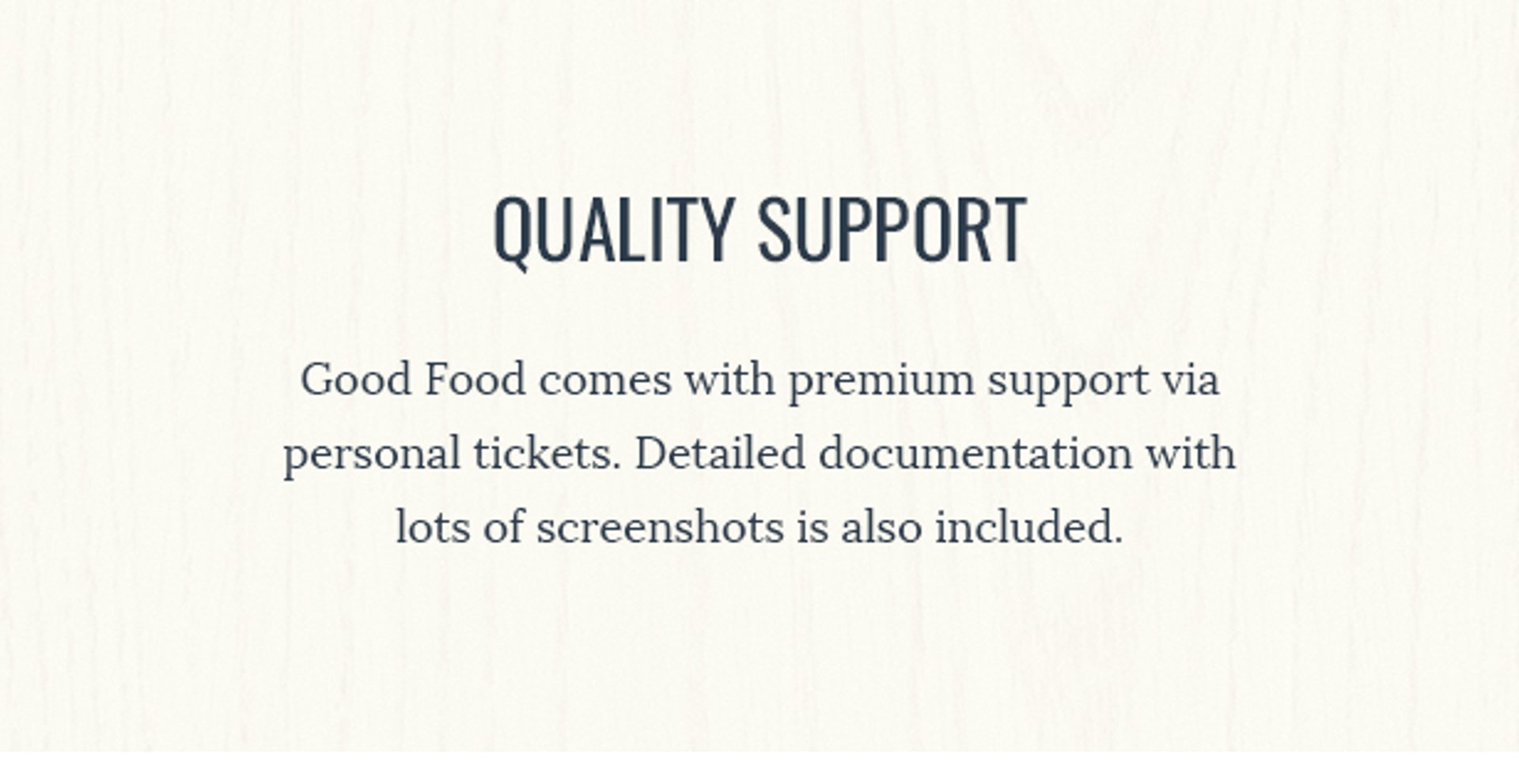 Good Food - Recipe Magazine & Culinary Blog Theme - Quality Support