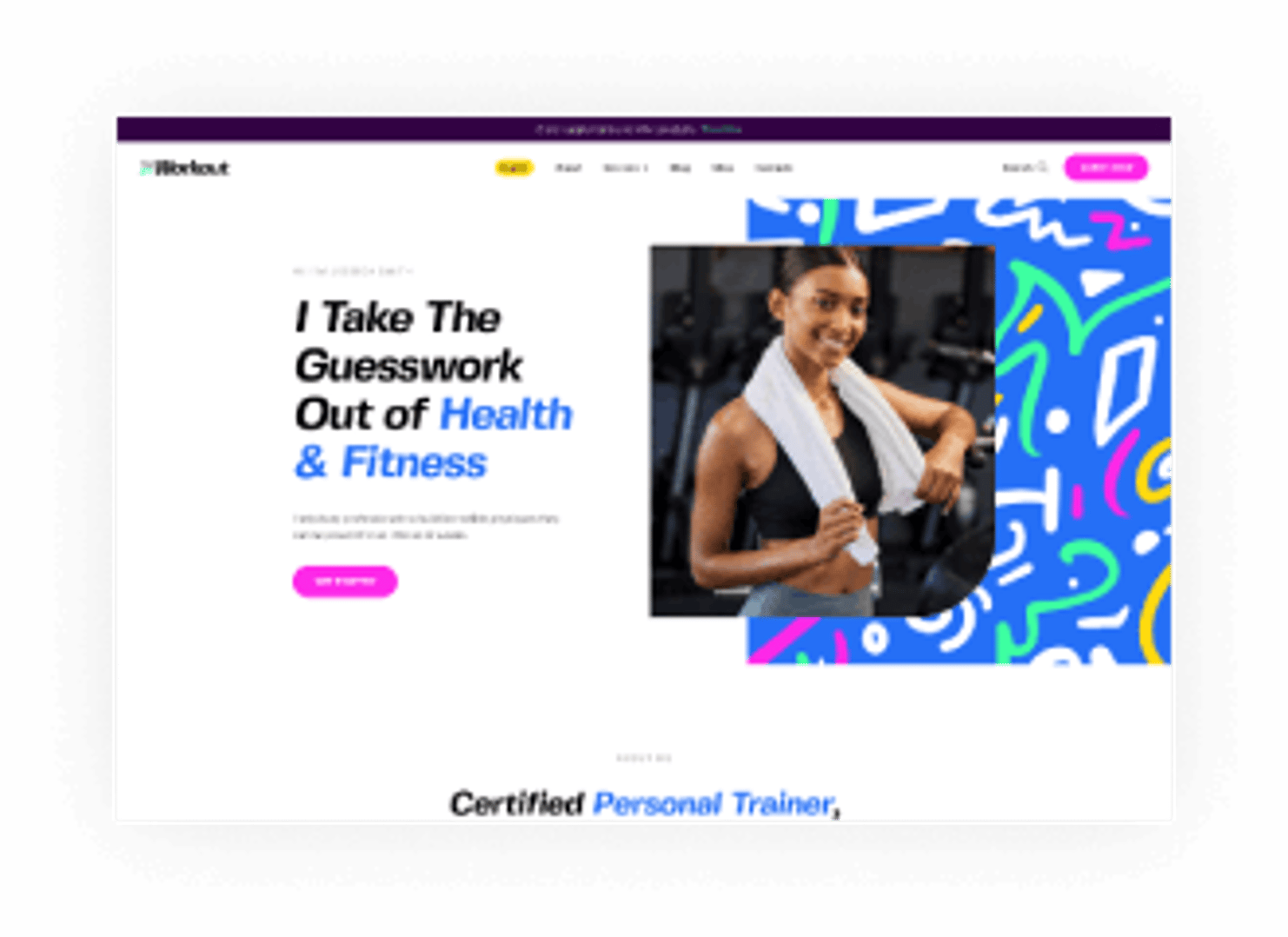 the Workout WordPress Theme - Fitness Trainer Demo