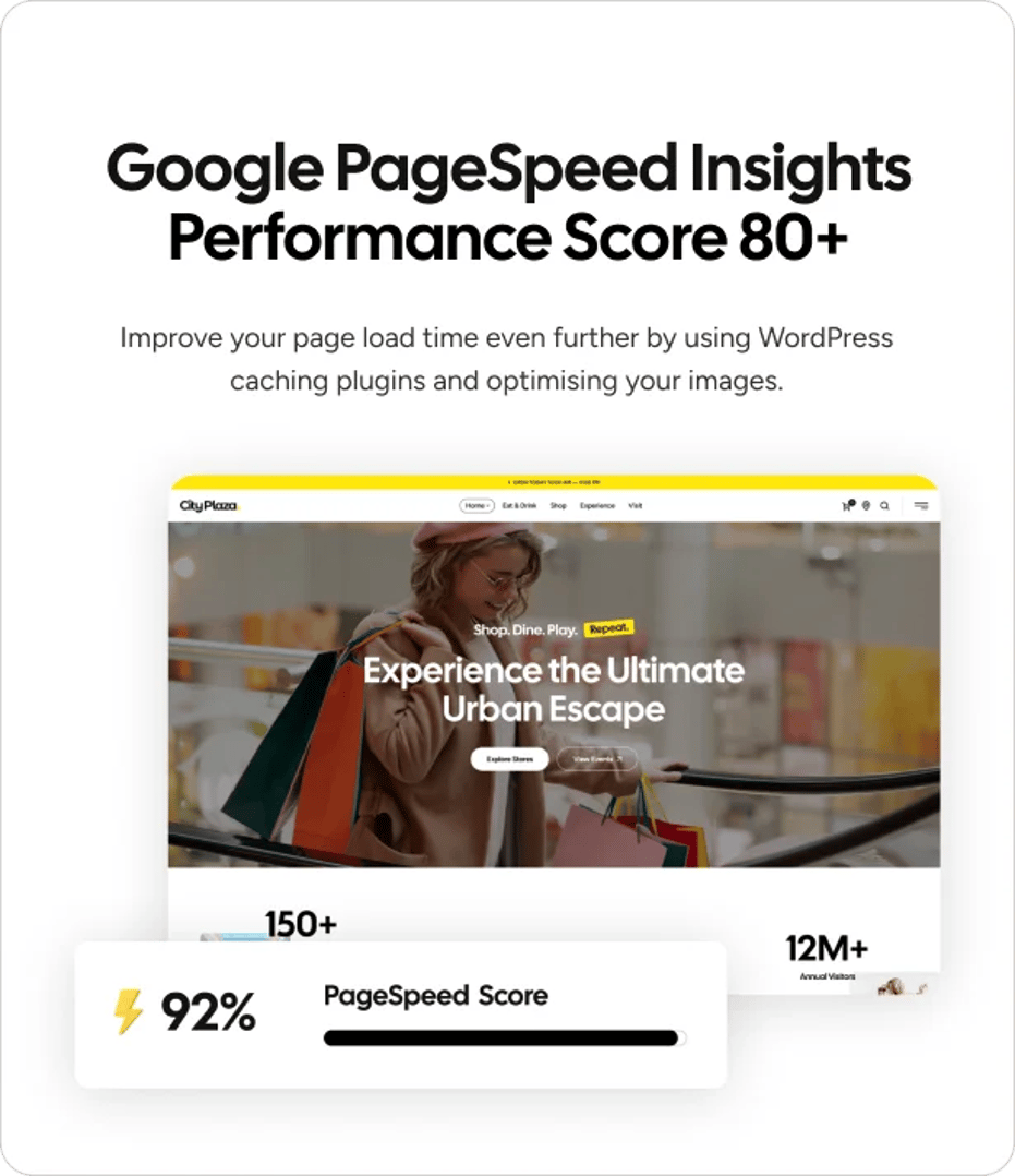 City Plaza - Entertainment Center & Shopping Mall WordPress Theme - Performance Score 90+ | CMSMasters studio