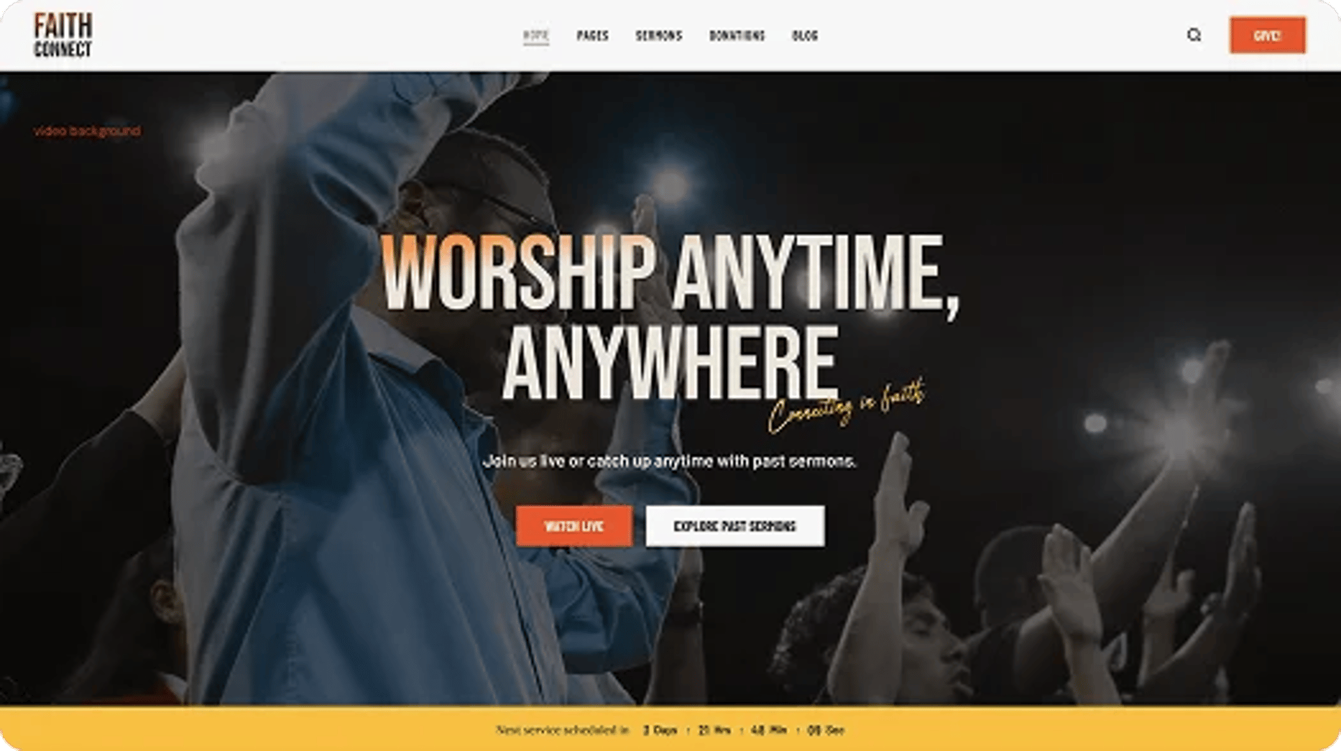 Faith Connect - Religion & Church WordPress Theme - Online Worship | CMSMasters studio
