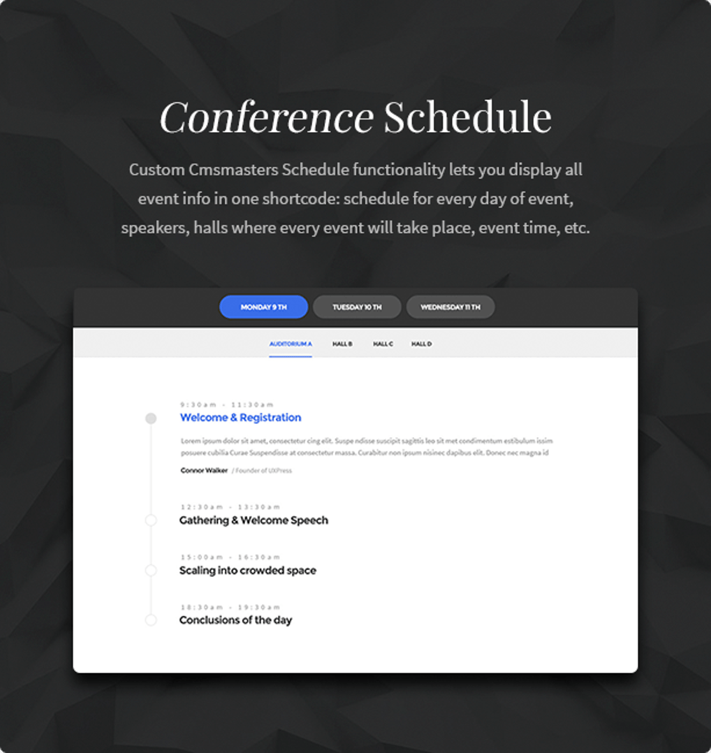 In Conference WordPress Theme - Conference Schedule