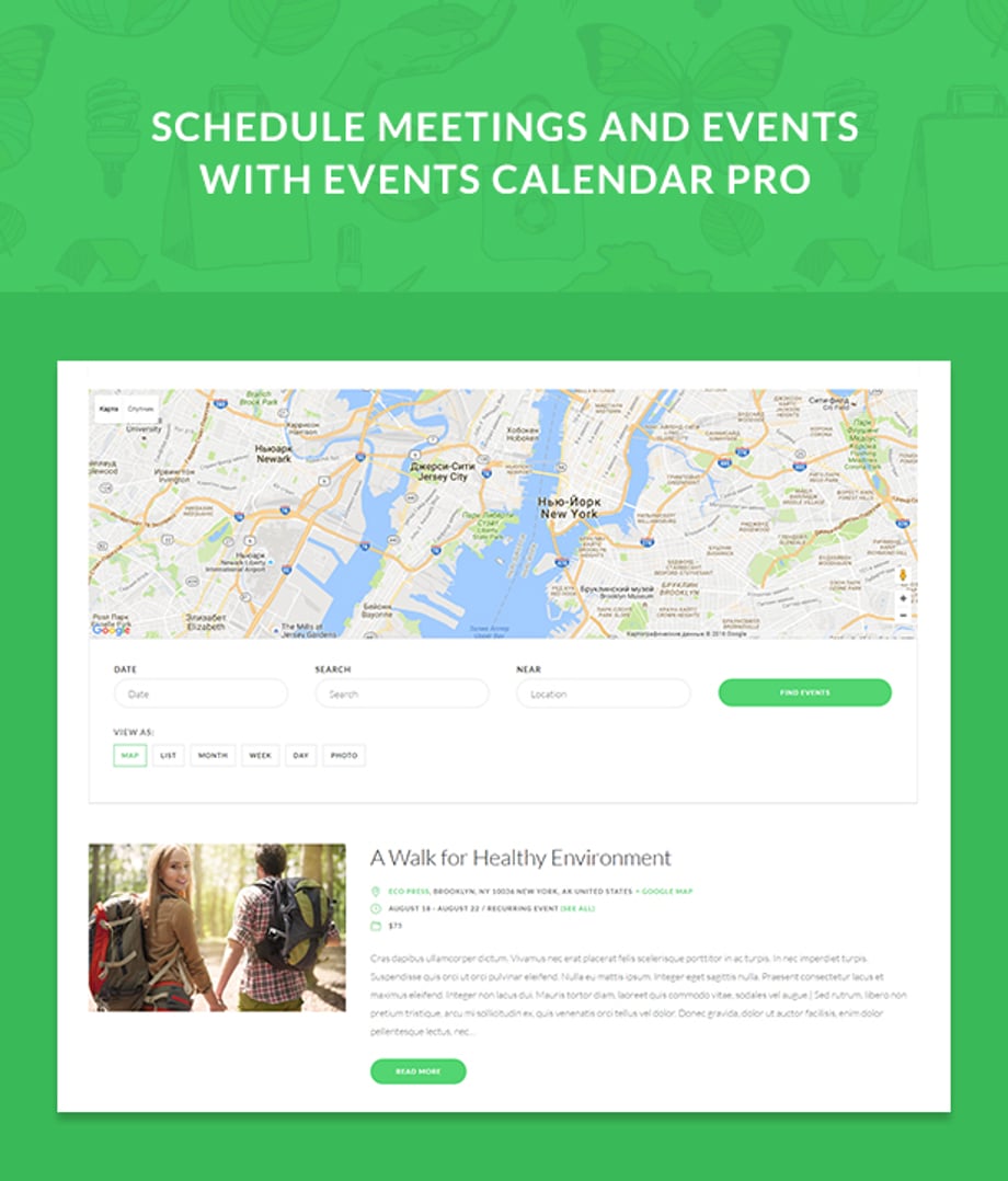 Eco Press - Nature, Ecology & NGO WordPress Theme - Events Calendar Pro