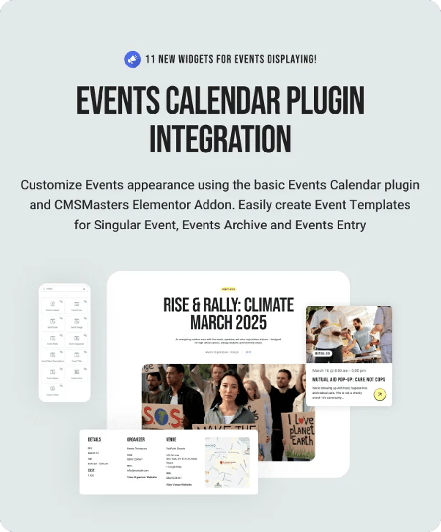 Act Now - Social Activism & NGO WordPress Theme - Events Calendar Plugin Integration | CMSMasters studio