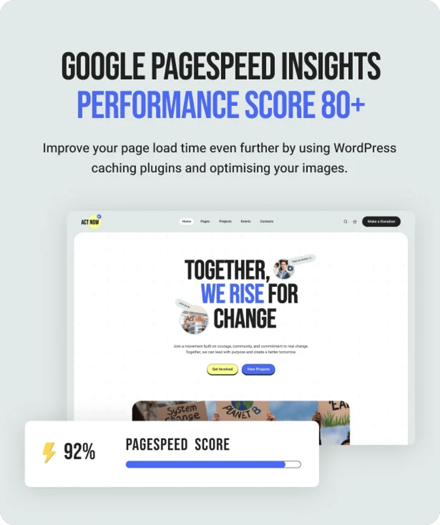 Act Now - Social Activism & NGO WordPress Theme - Performance Score 90+ | CMSMasters studio