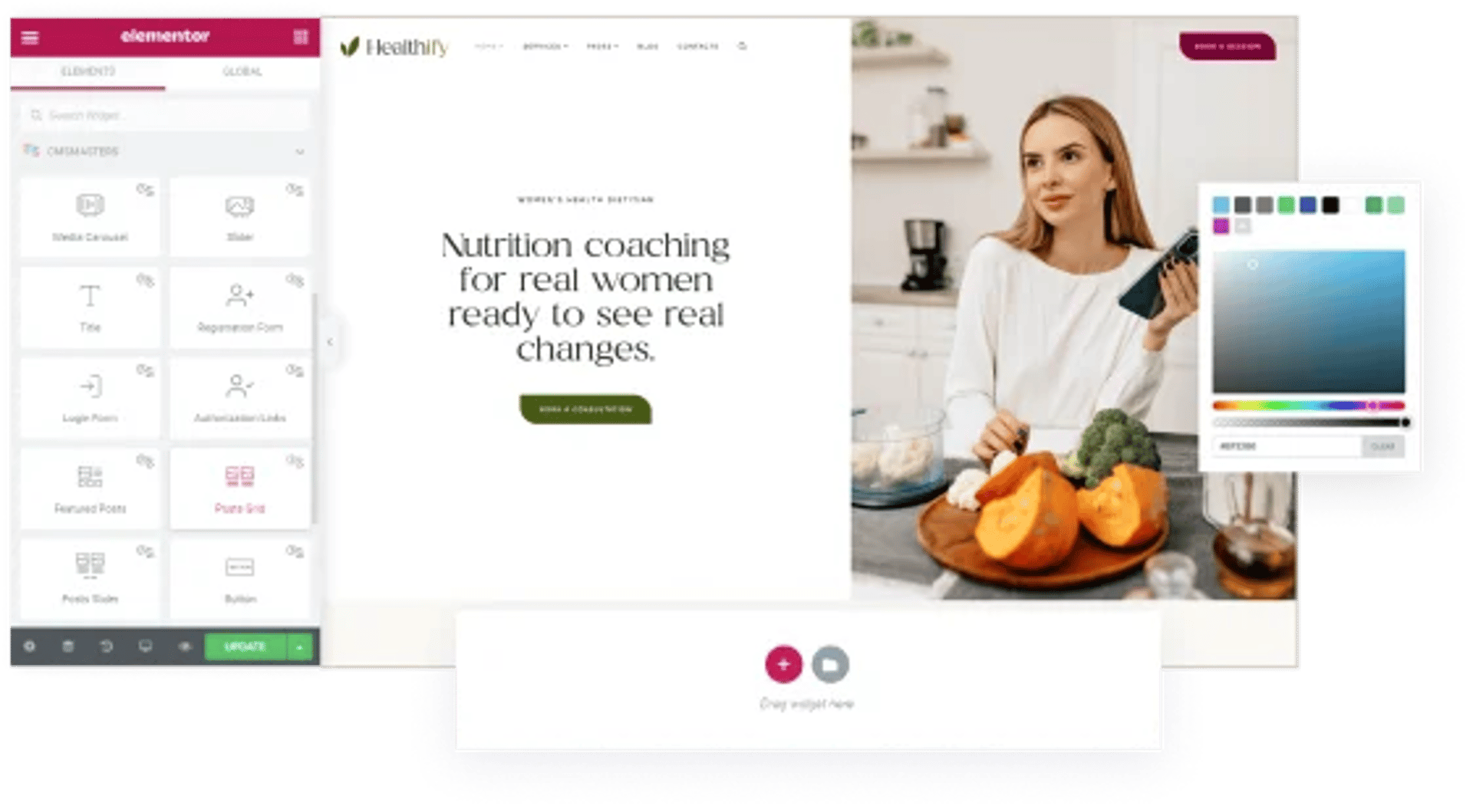 Healthify - Diet Recipes & Health Coaching WordPress Theme - Elementor Builder | CMSMasters studio