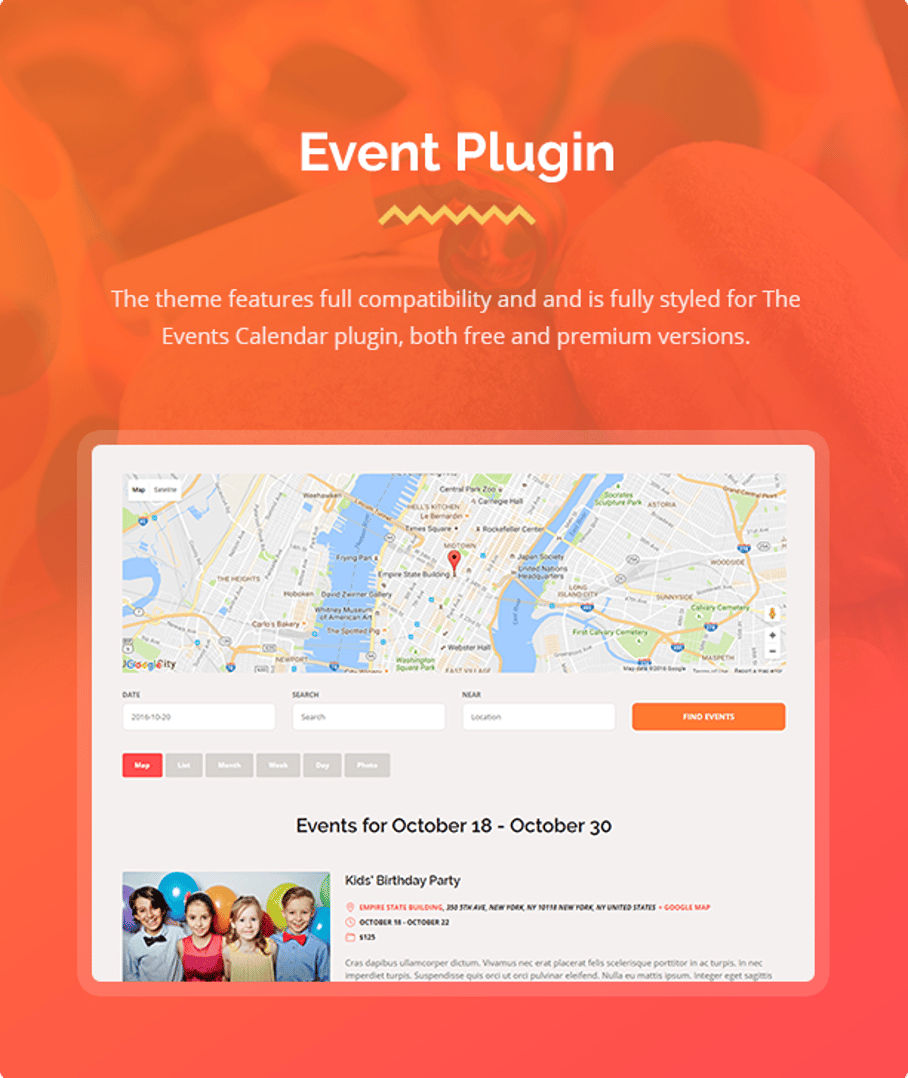 Happy Events - Holiday Planner & Event Agency WordPress Theme - Event Plugin