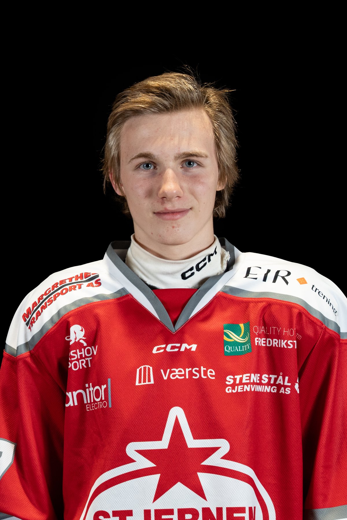Portrett av ishockeyspiller i klubbdrakt