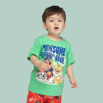 Polera manga corta Paw Patrol  verde